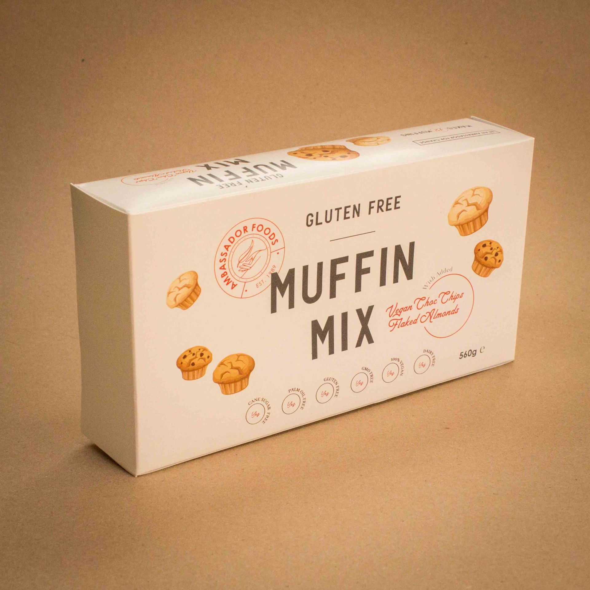 Ambassador Foods gluten free muffin mix folding carton Ambassador Foods gluten free muffin mix folding carton
