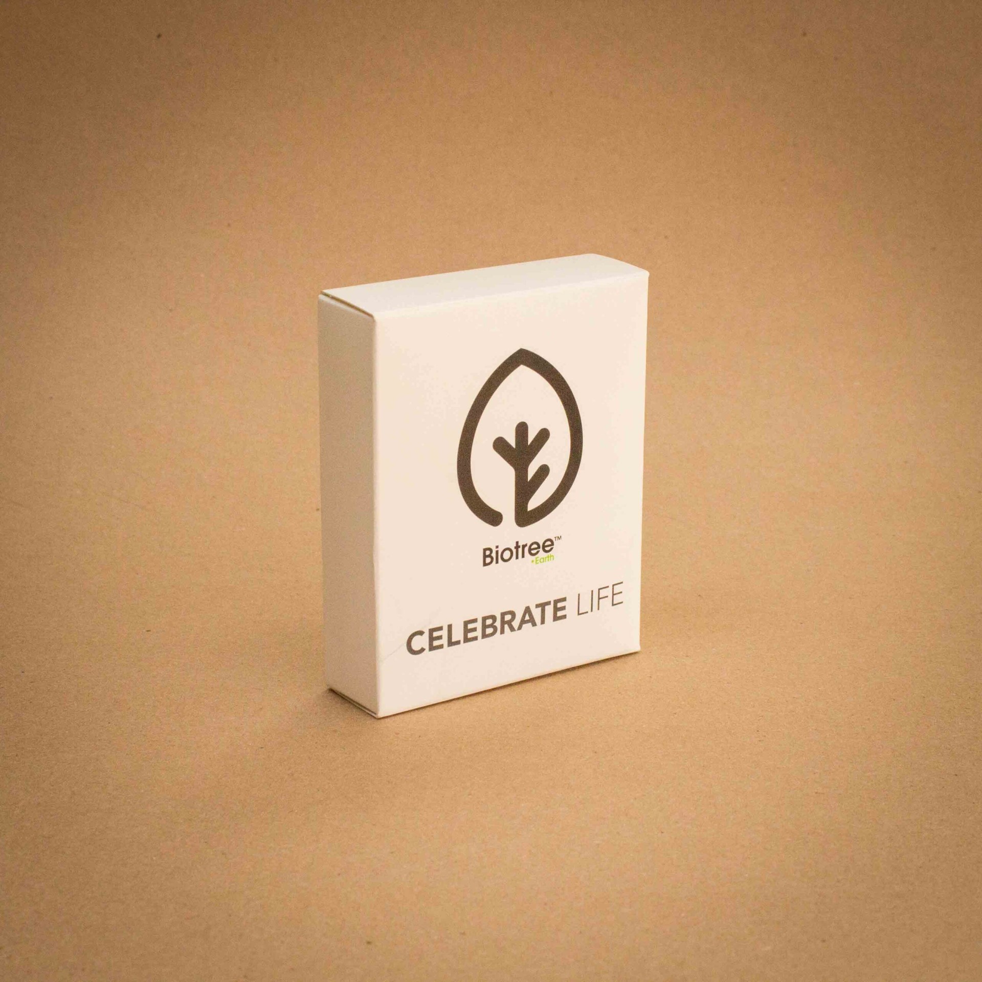 Biotree Celebrate Life minimalist white folding carton Biotree Celebrate Life minimalist white folding carton